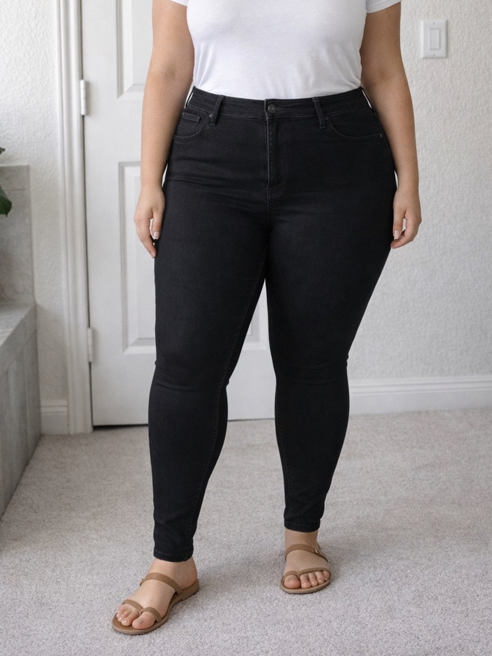 Old Navy High Rise Rockstar Black Skinny Jeans